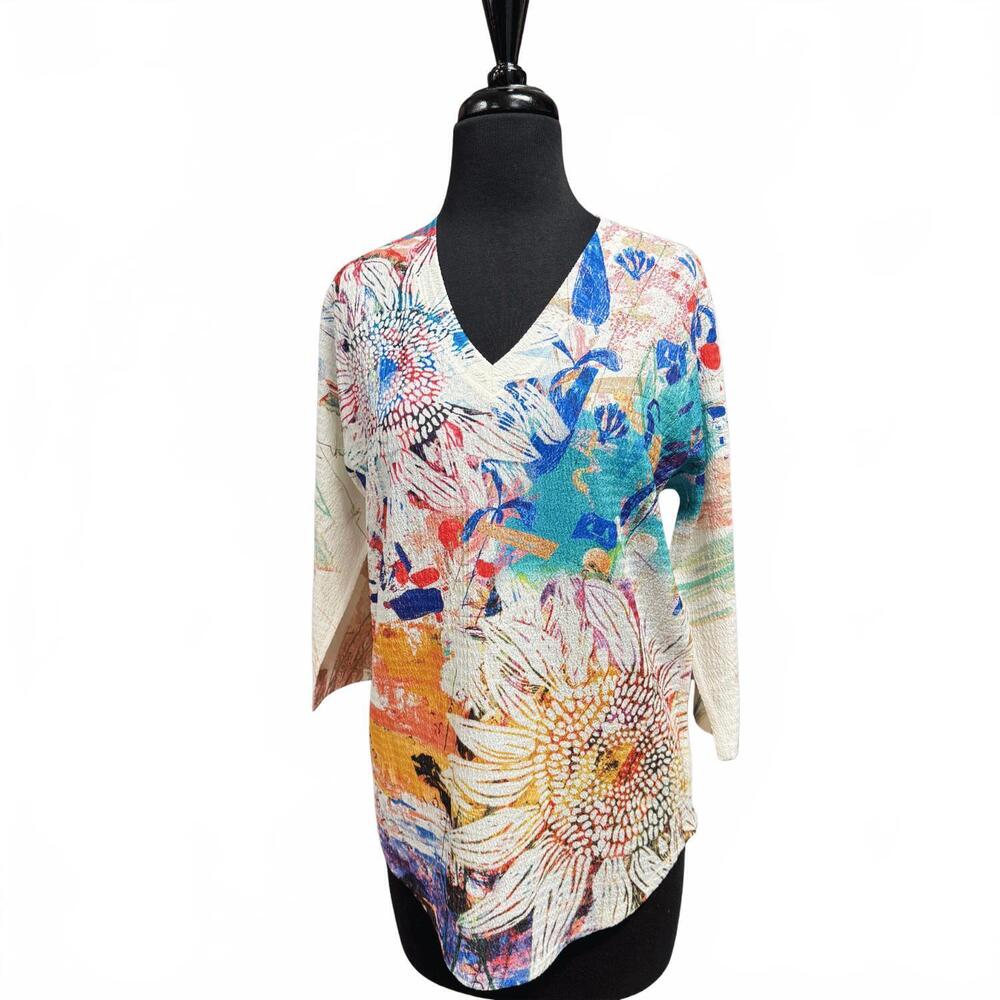 NEW INOAH women's sunrise glare top in white multi
